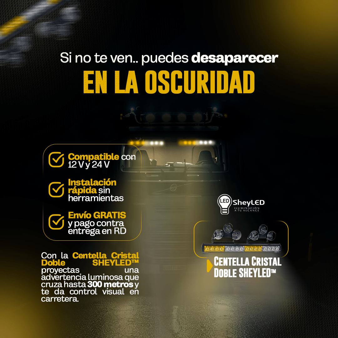 SheyLED™ Centella Cristal Doble Dominator – Hecha para buseteros que marcan territorio en la carretera.