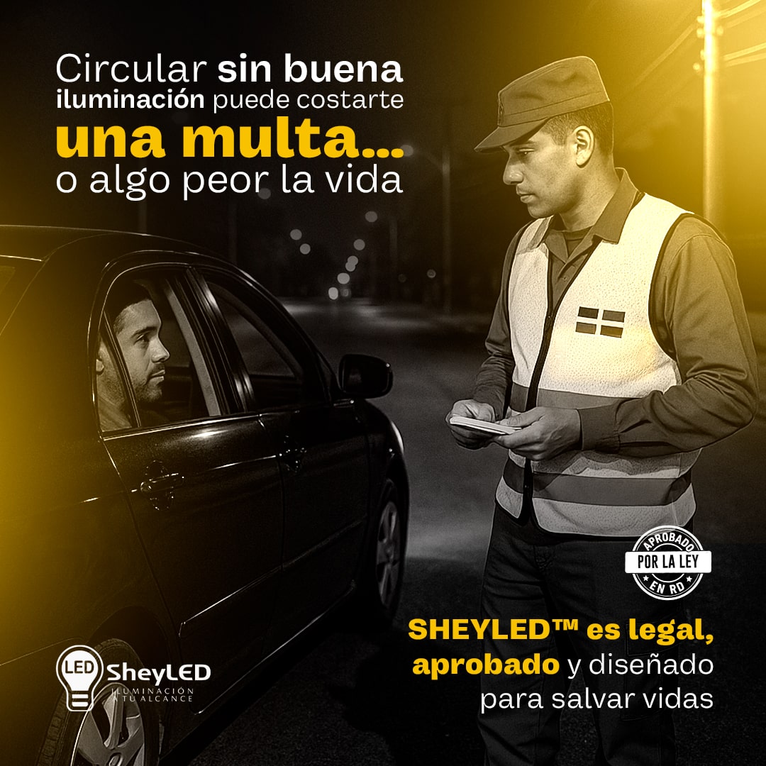 Proyector LED SheyLED™ Plano Ultra Brillantes – Protección en Carro y Motor, Lluvia/Noche/Niebla