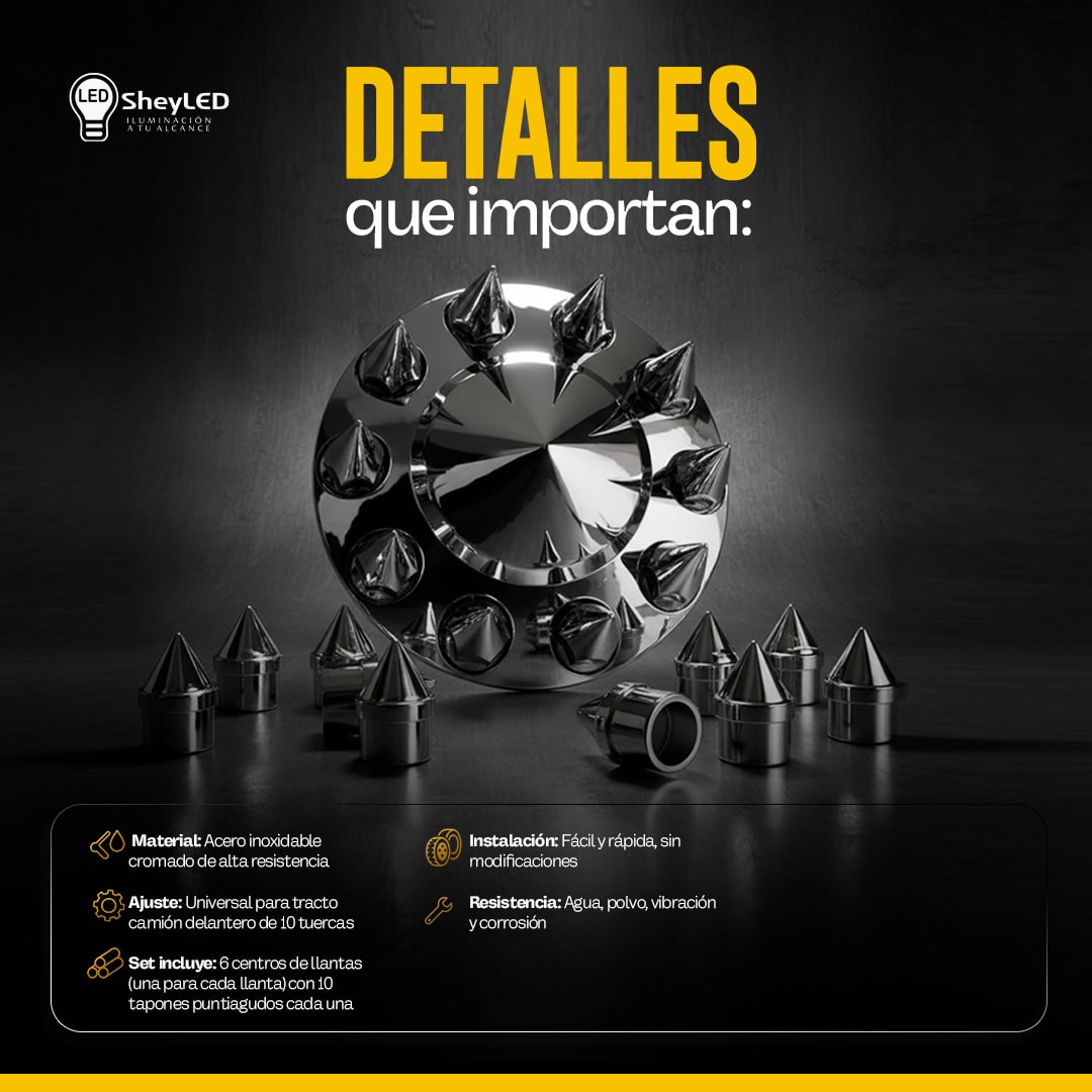 SheyLED™ JUEGO DE CENTRO 6 RUEDAS ARO – Envío Gratis RD