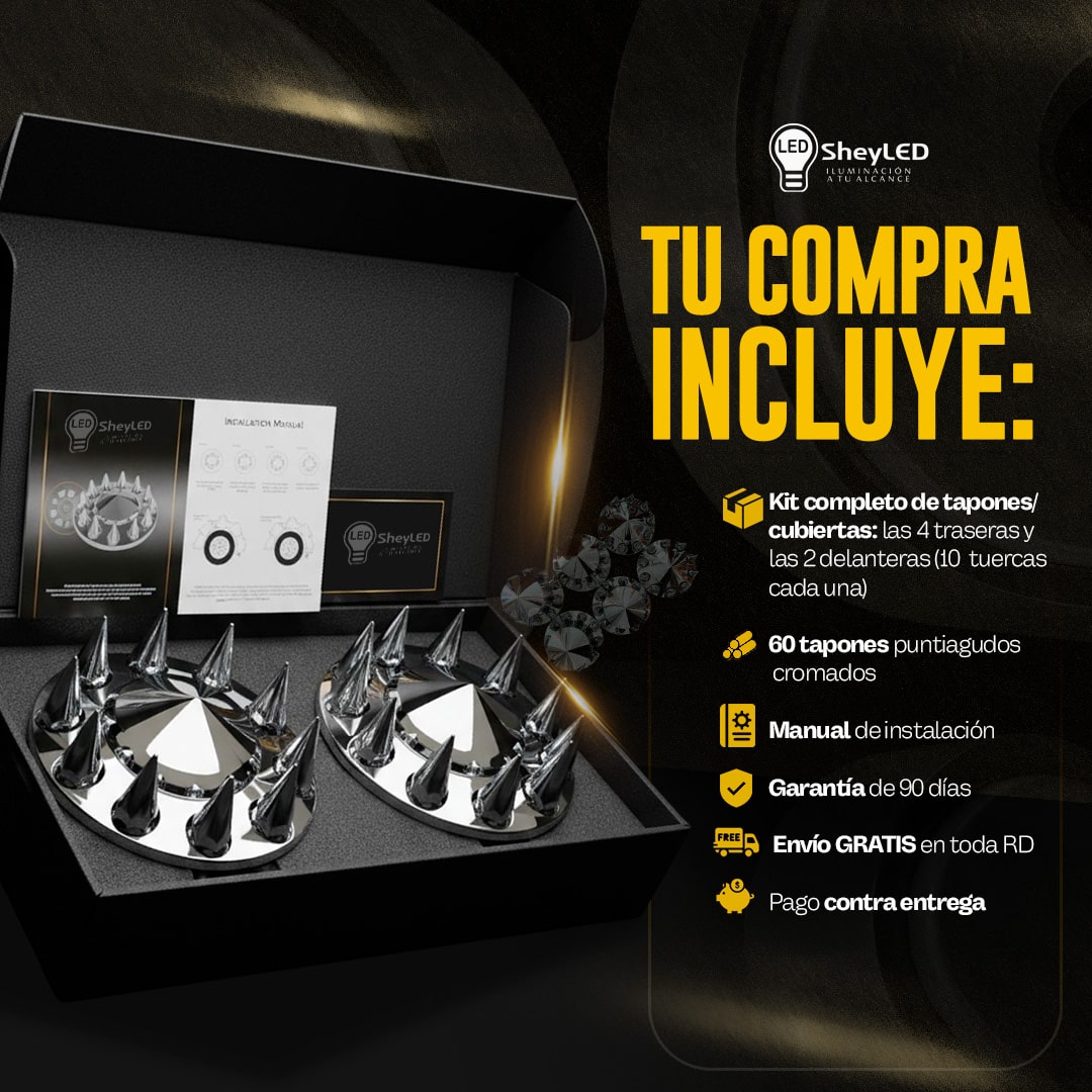SheyLED™ JUEGO DE CENTRO 6 RUEDAS ARO – Envío Gratis RD