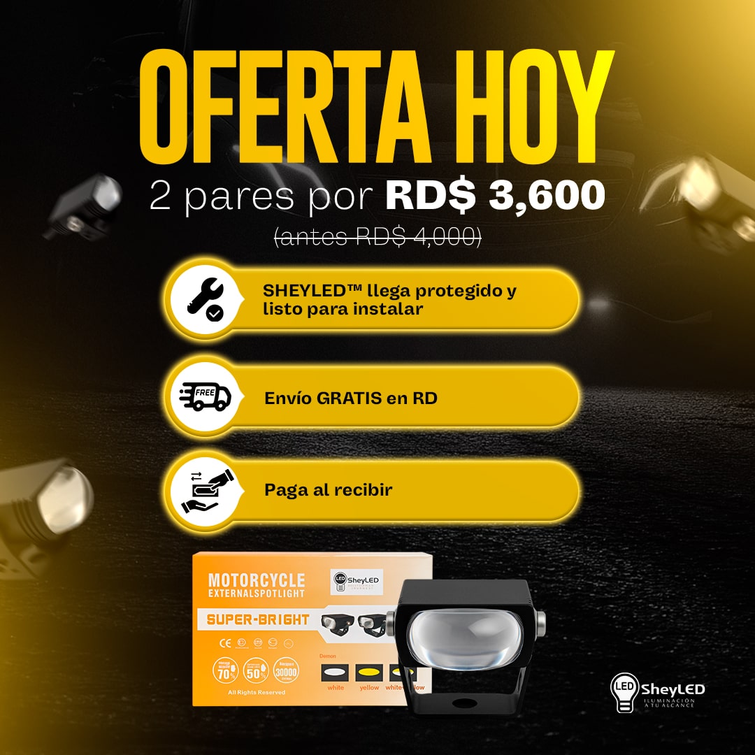 Proyector LED SheyLED™ Plano Ultra Brillantes – Protección en Carro y Motor, Lluvia/Noche/Niebla