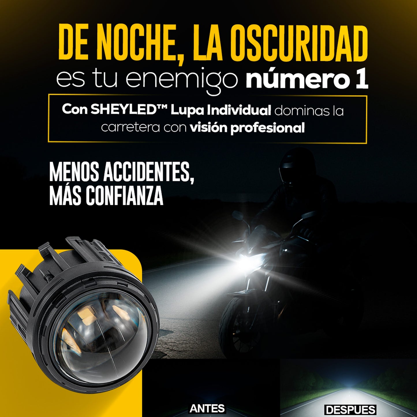 Pack de 2 Proyector Lupa SheyBeam™ – LED de Alta Intensidad profesional para carros y motocicletas
