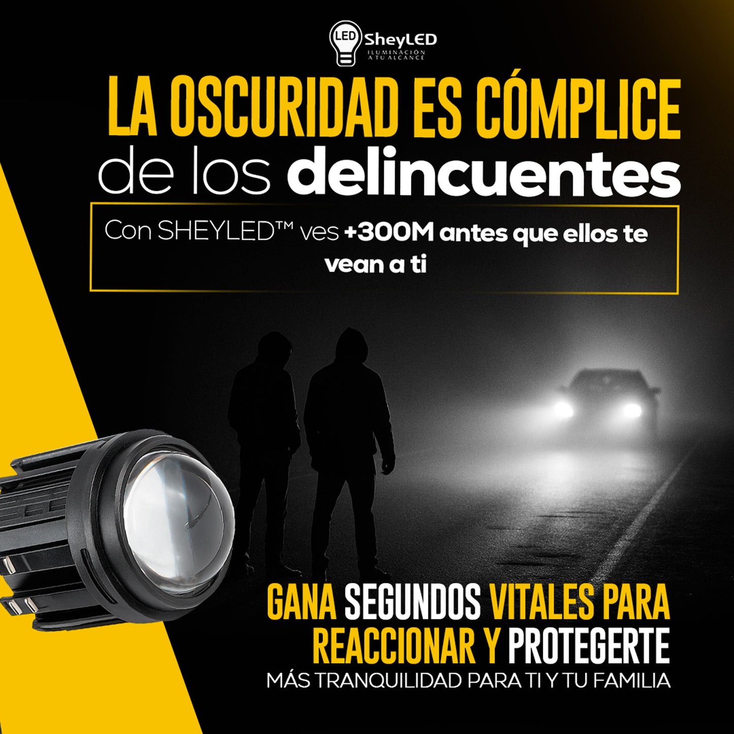 Pack de 2 Proyector Lupa SheyBeam™ – LED de Alta Intensidad profesional para carros y motocicletas
