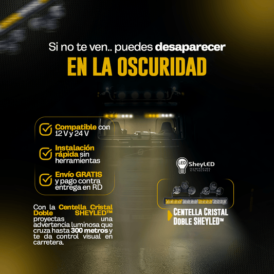 SheyLED™ Centella Cristal Doble Dominator – Hecha para buseteros que marcan territorio en la carretera.