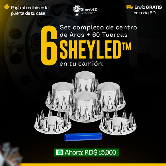 SheyLED™ JUEGO DE CENTRO 6 RUEDAS ARO – Envío Gratis RD