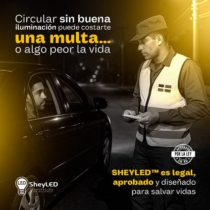 Proyector LED SheyLED™ Plano Ultra Brillantes – Protección en Carro y Motor, Lluvia/Noche/Niebla