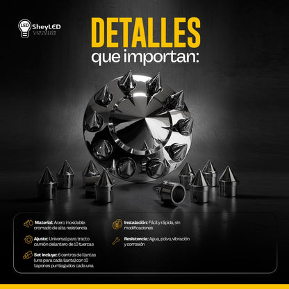 SheyLED™ JUEGO DE CENTRO 6 RUEDAS ARO – Envío Gratis RD