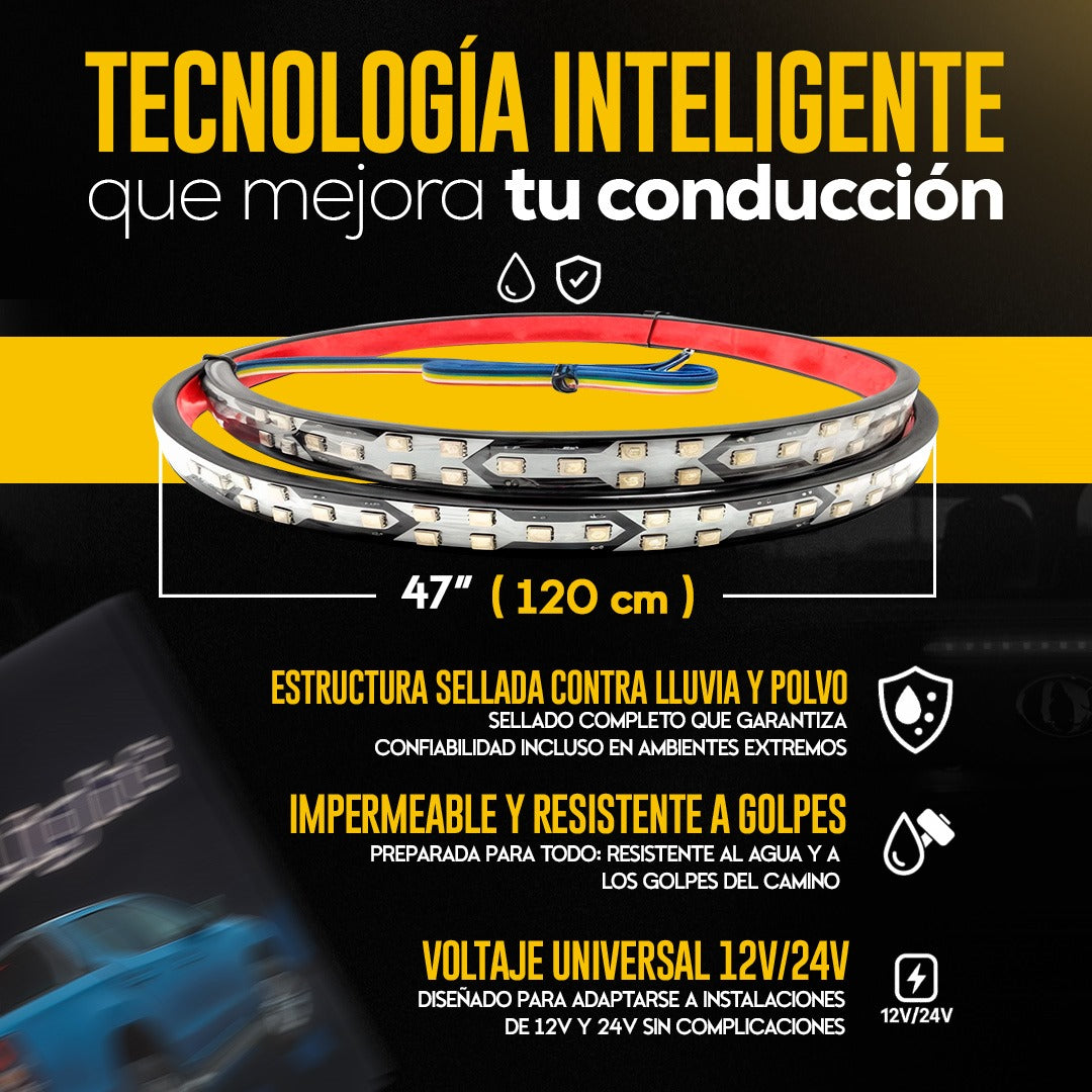 Cinta LED Multicolor SheyRacing™ — Estilo + Seguridad nocturna – 12/24 VOLTIOS