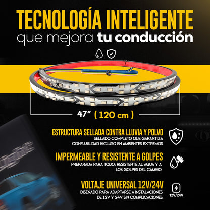 Cinta LED Multicolor SheyRacing™ — Estilo + Seguridad nocturna – 12/24 VOLTIOS