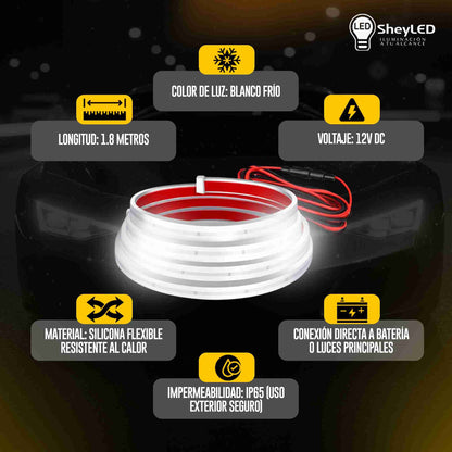 Cinta LED Bonete SheyLED™ - Estilo Moderno Para Tu Vehículo.