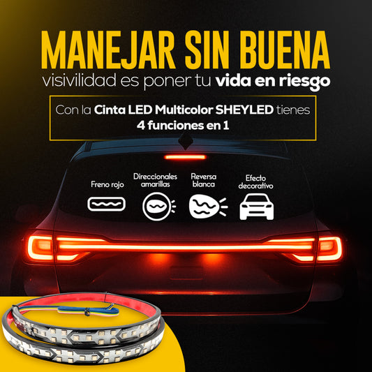 Cinta LED Multicolor SheyRacing™ — Estilo + Seguridad nocturna – 12/24 VOLTIOS